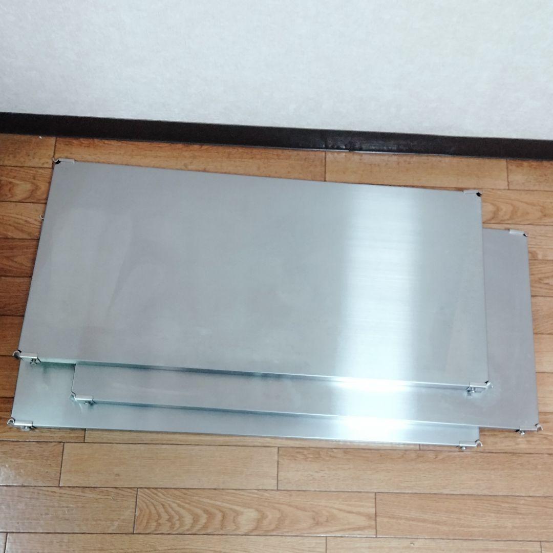 無印良品 ステンレスユニットシェルフ　追加棚ステンレス 幅８４ｃｍタイプ用 3個