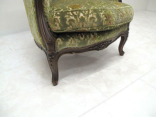 美品 カリモク ドマーニ ルイ（Louis XV）ロココ様式1人掛けソファ