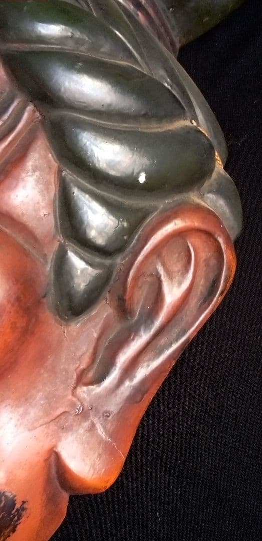 乾漆、仁王金剛面、模国宝力士面技楽面、能面狂言面 約40cm