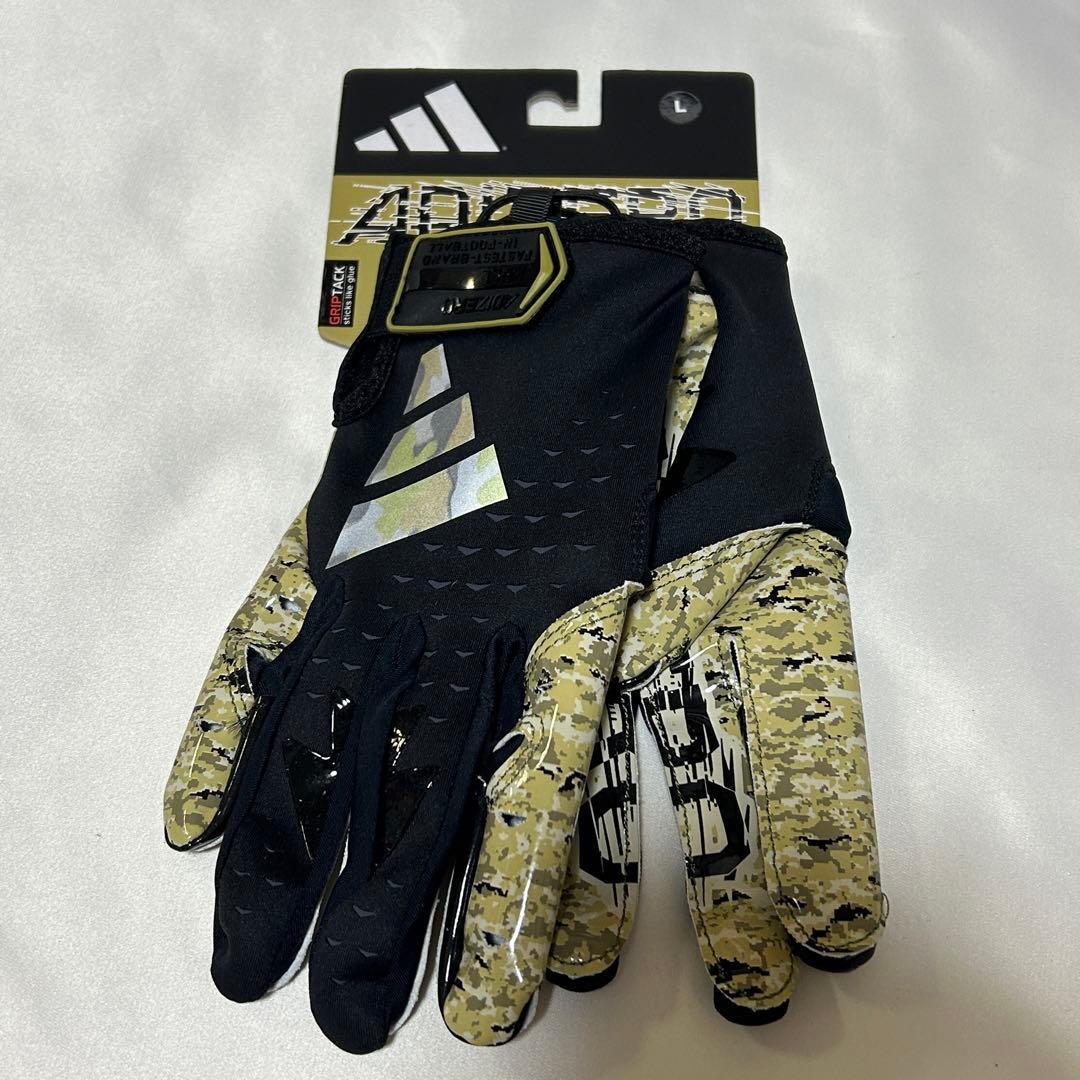 【新品】アディダス アディゼロ 13 アメフト グローブ Ｌ　BLK/Camo