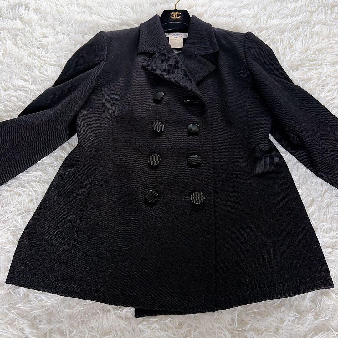 希少✨【イヴサンローラン】ウール100％ダブルコート ジャケット ブラック 40
