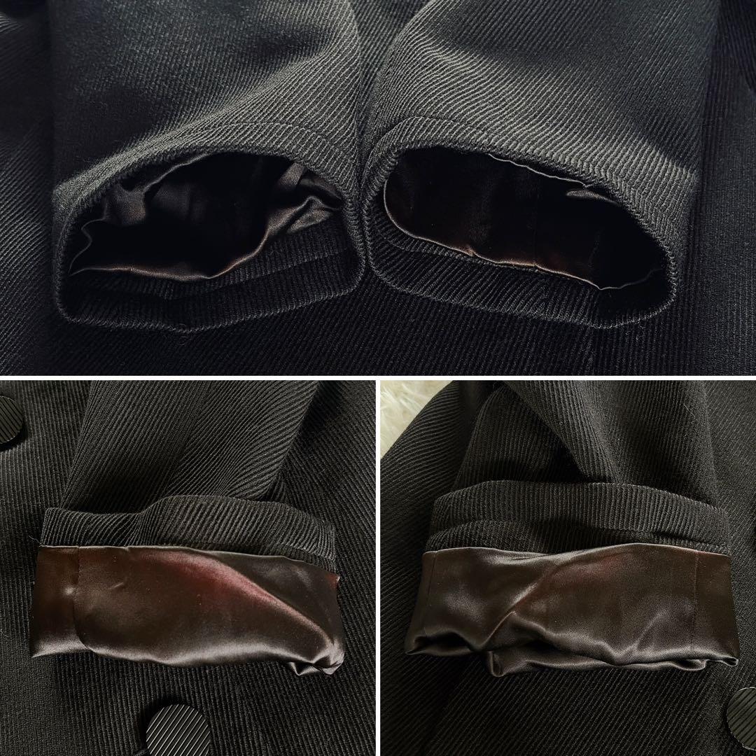 希少✨【イヴサンローラン】ウール100％ダブルコート ジャケット ブラック 40