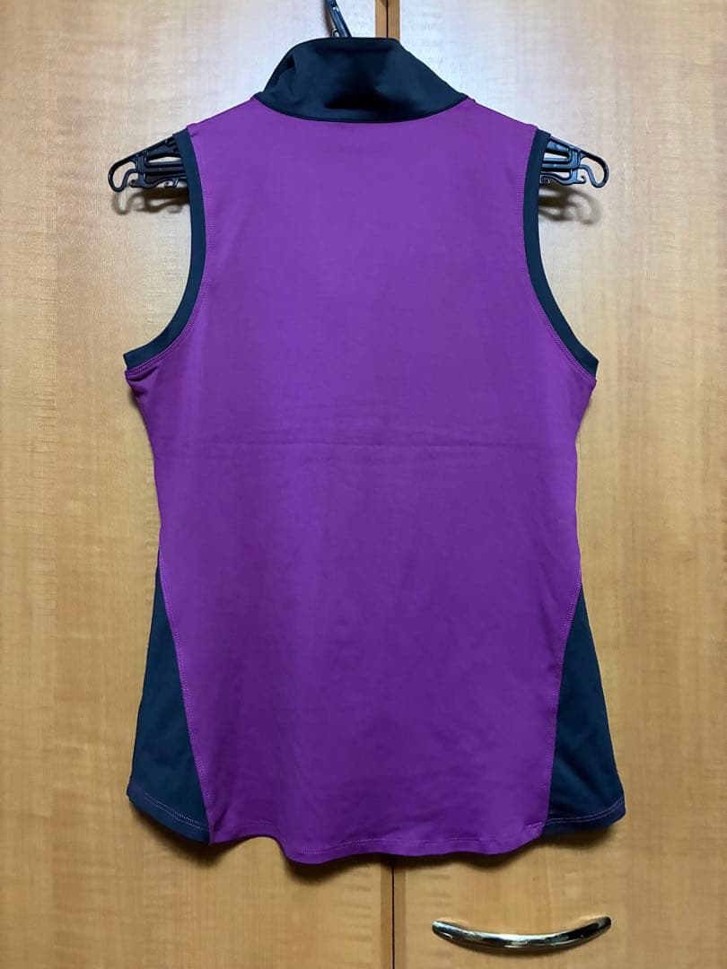 ノースリーブポロシャツ 紫黒