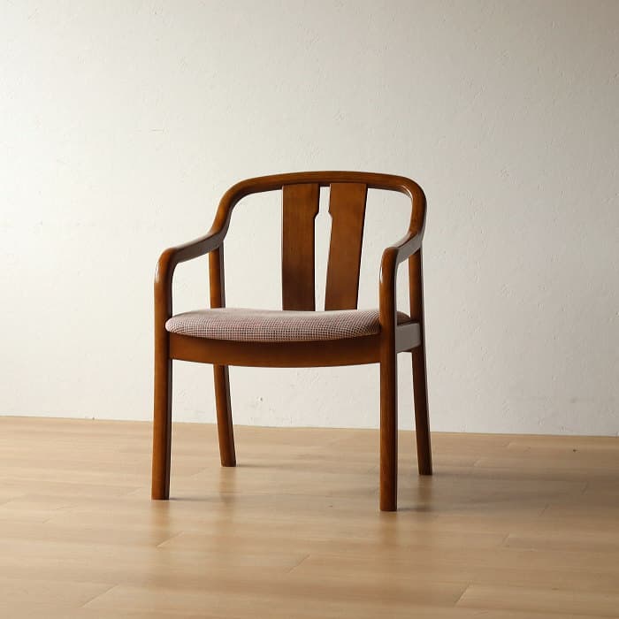 オールド カリモク アームチェア レトロ 肘付イス ②