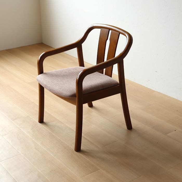 オールド カリモク アームチェア レトロ 肘付イス ②