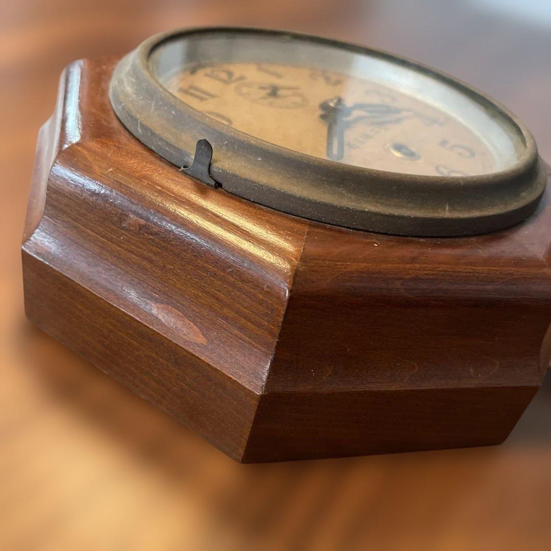 アンティーク古時計 八角形 木製掛時計
