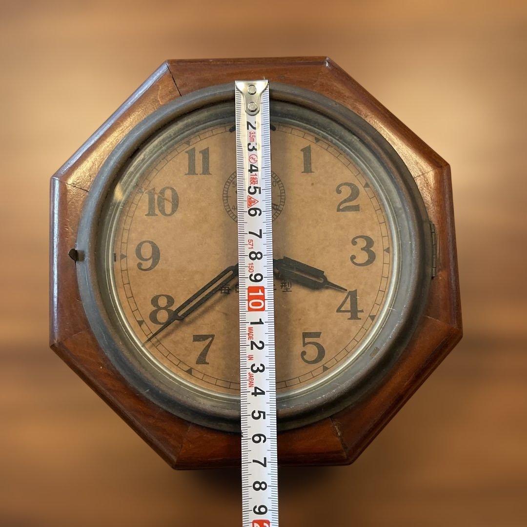 アンティーク古時計 八角形 木製掛時計