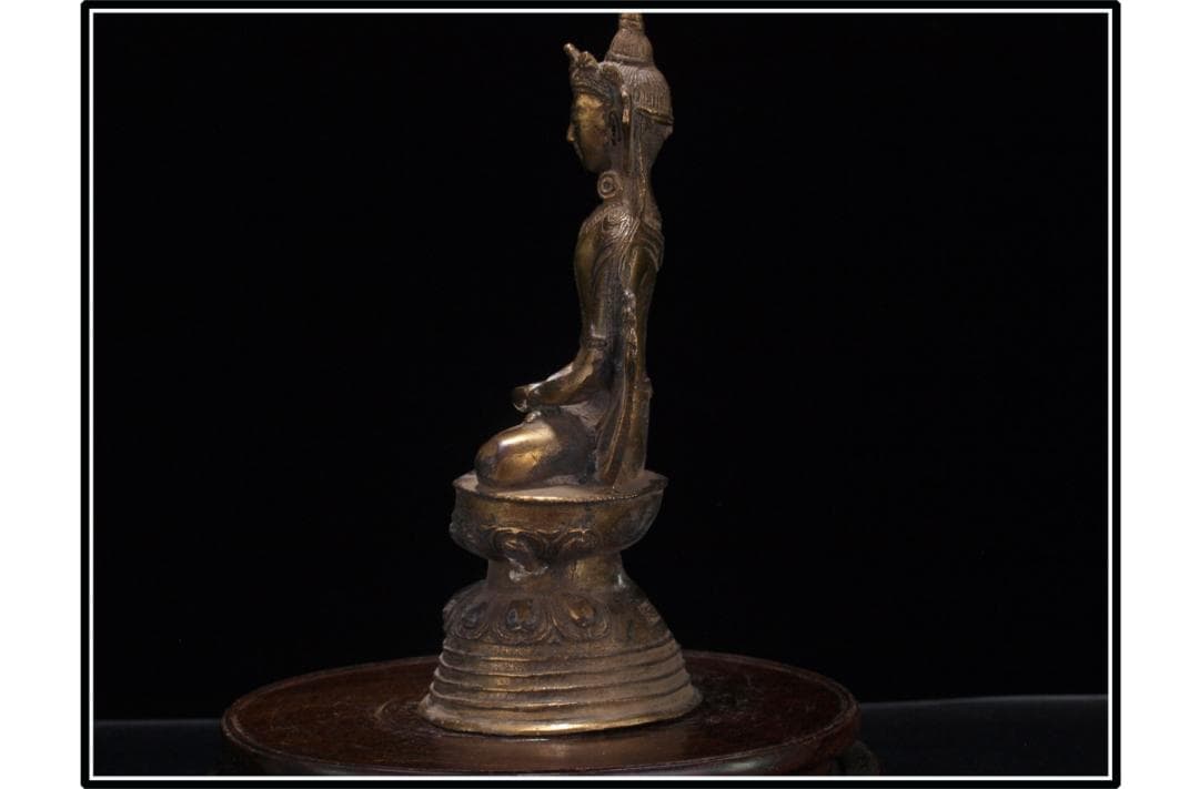 貴重品　唐時代銅製仏像　唐物骨董品 古美術 DE859B2-3