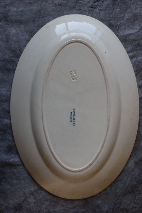 オーバル　プレート　レース　マーガレット　フランス　アンティーク