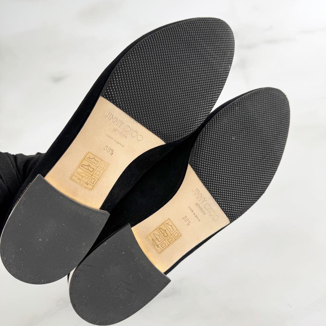 JIMMY CHOO ジミーチュウJESSIE FLAT スエード 黒 38.5