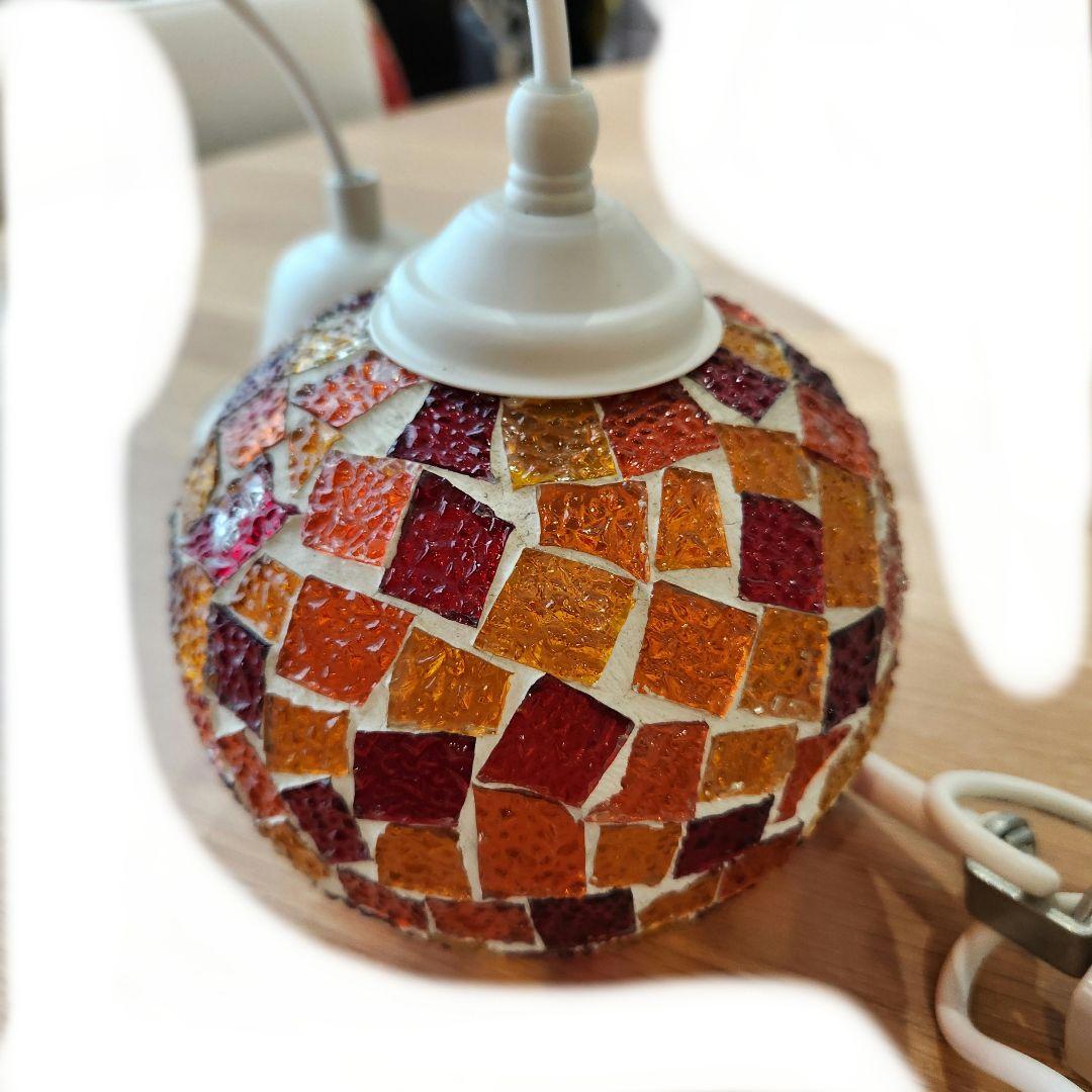 最終値下げ　北欧 ペンダントライト　モザイクガラス3点セット