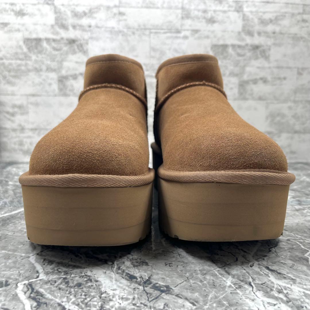 極美品 UGG クラシック ウルトラ ミニ プラットフォーム ブーツ 25 厚底