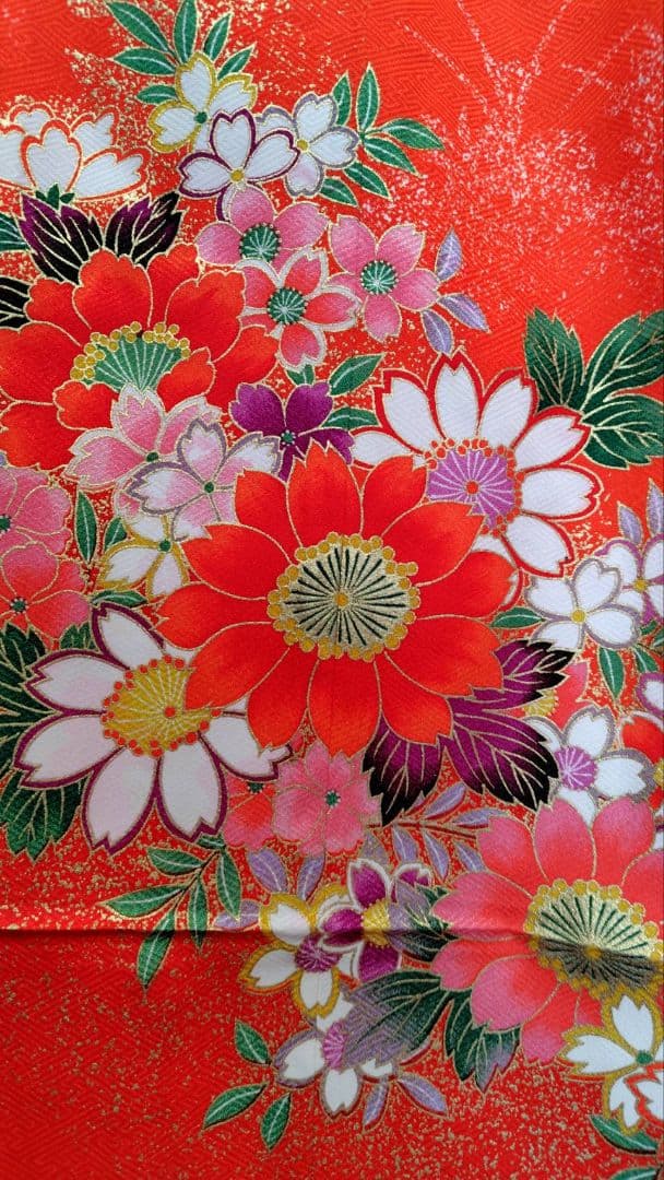 RK546子供着物重ね襟付き　綺麗美品着丈131センチ裄丈47センチ7歳前後用