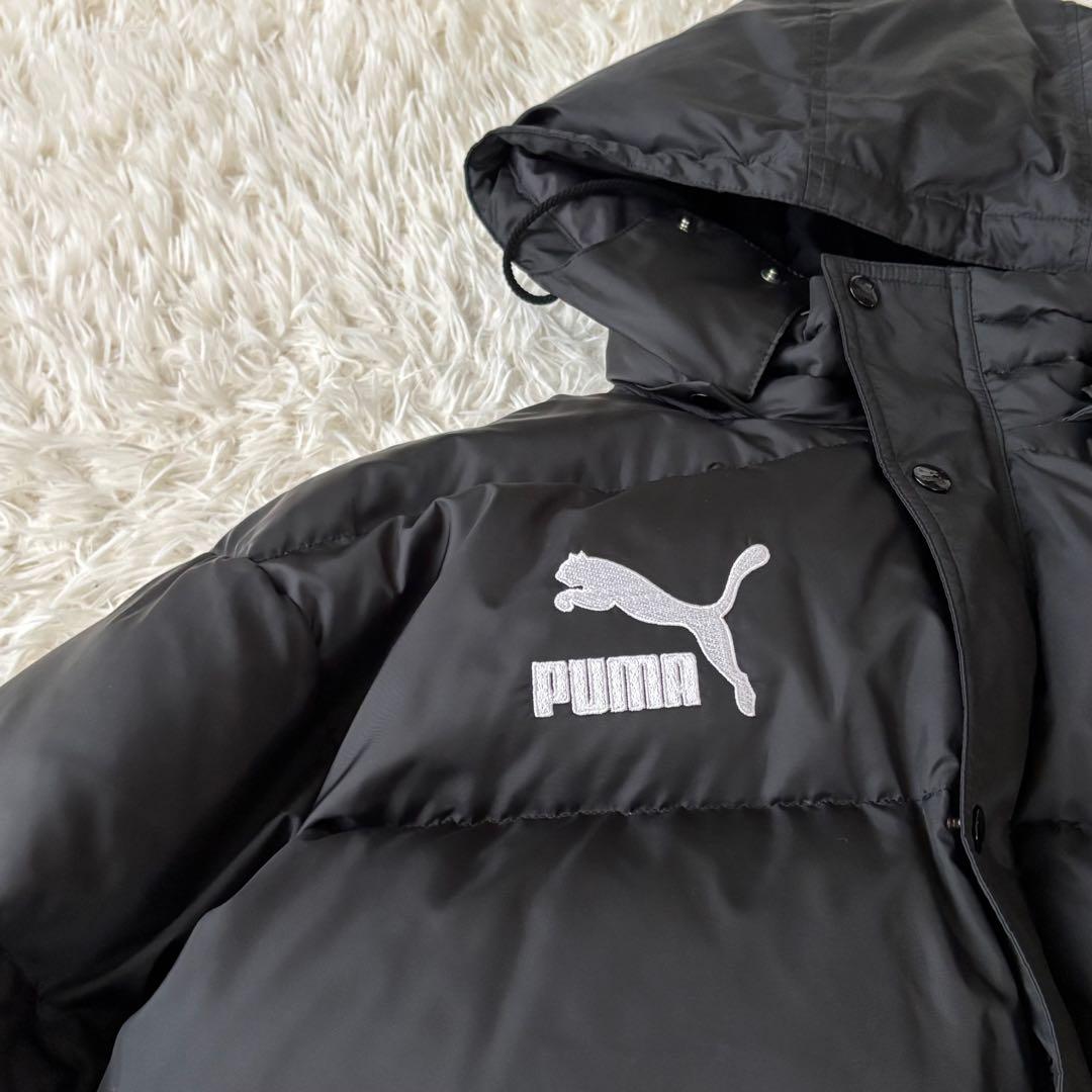 美品✨ プーマ ロングダウンジャケット ベンチコート 黒 ブラック L〜O