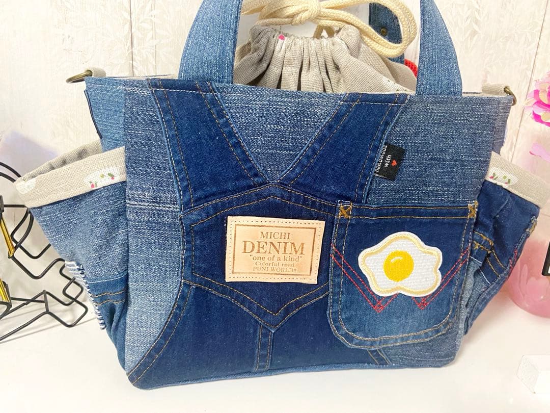 デニムリメイクバックS お弁当バッグ