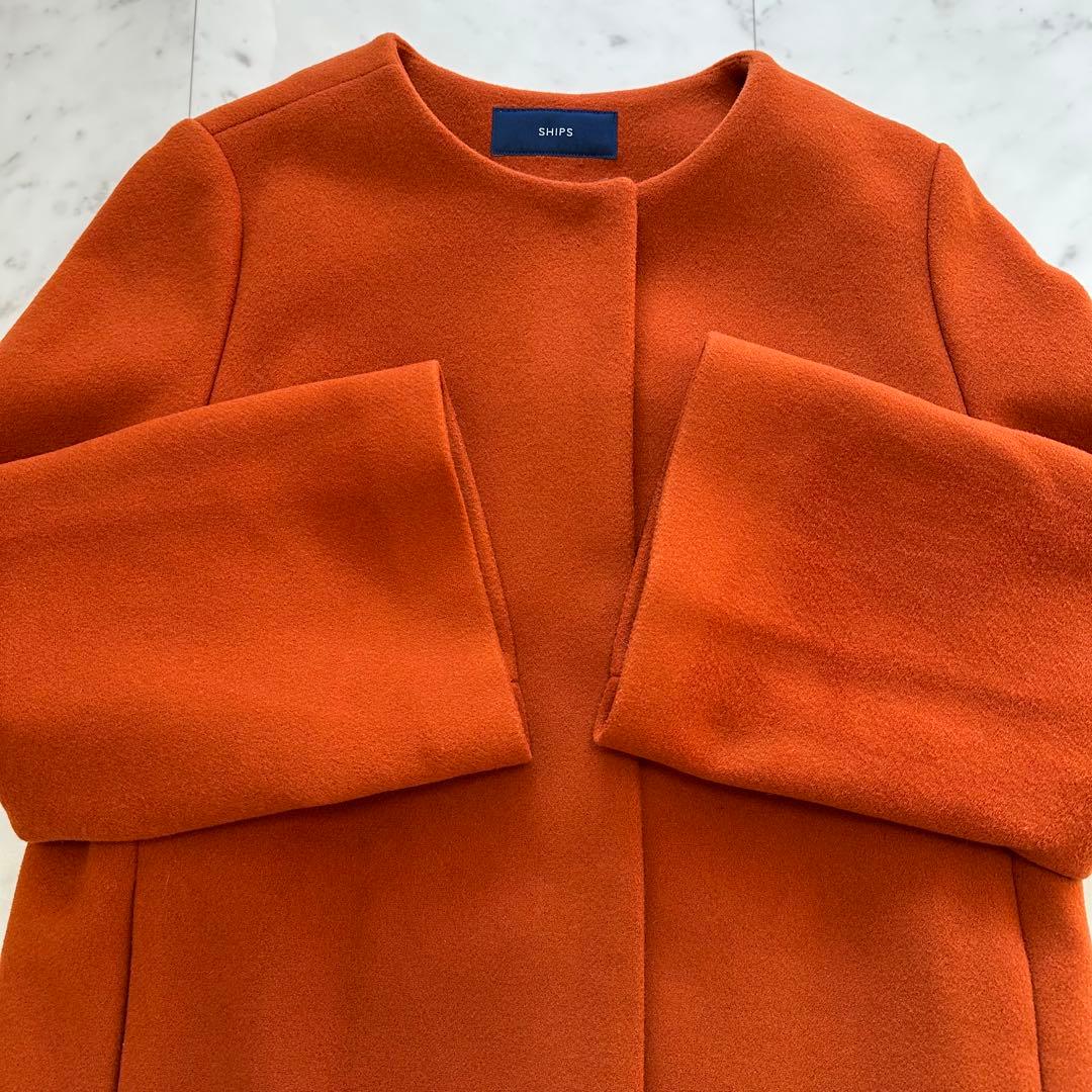 美品　定価4.2万　シップス　ships MANTECOノーカラーコート　40