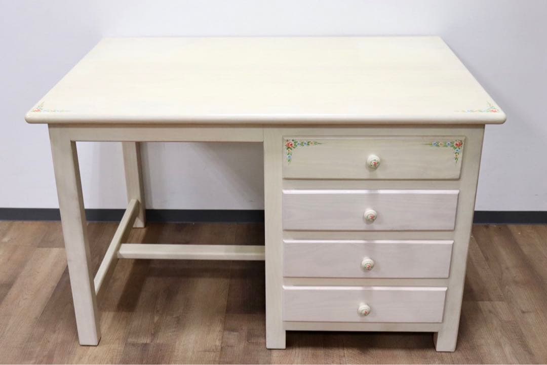 GMGN284A○スペイン製 シャビーシック 片袖デスク 学習机 勉強机 店舗什