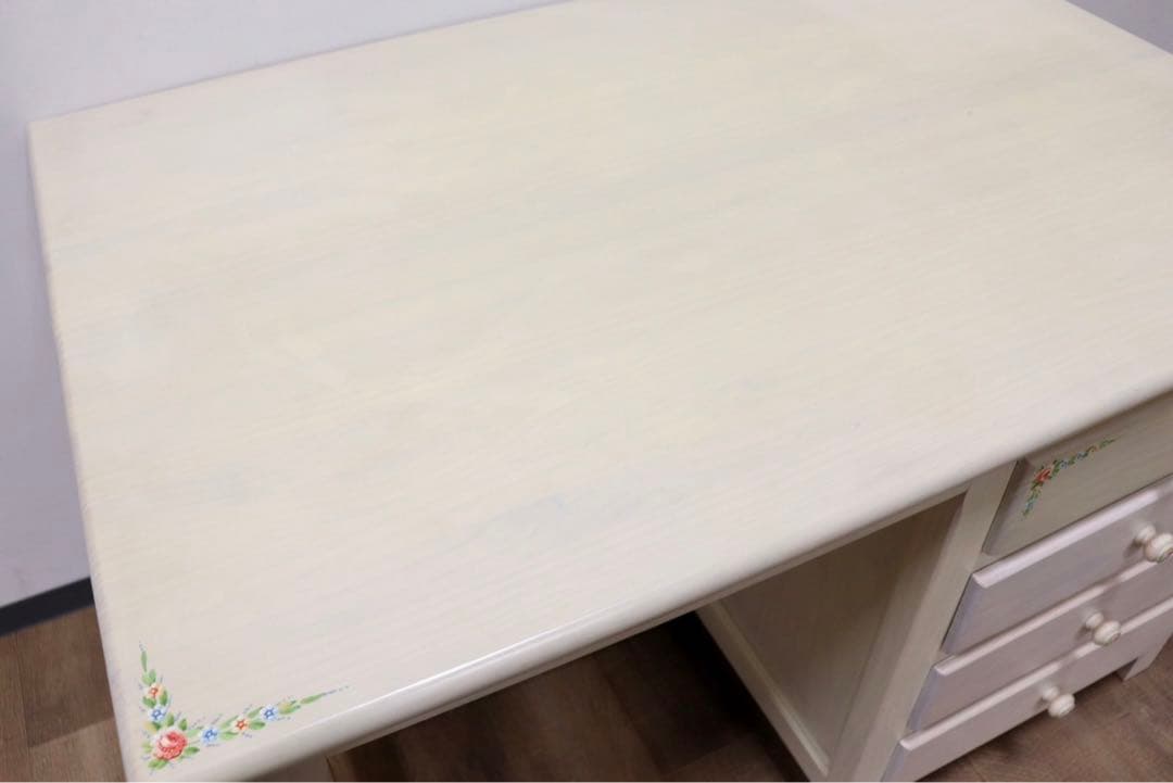 GMGN284A○スペイン製 シャビーシック 片袖デスク 学習机 勉強机 店舗什