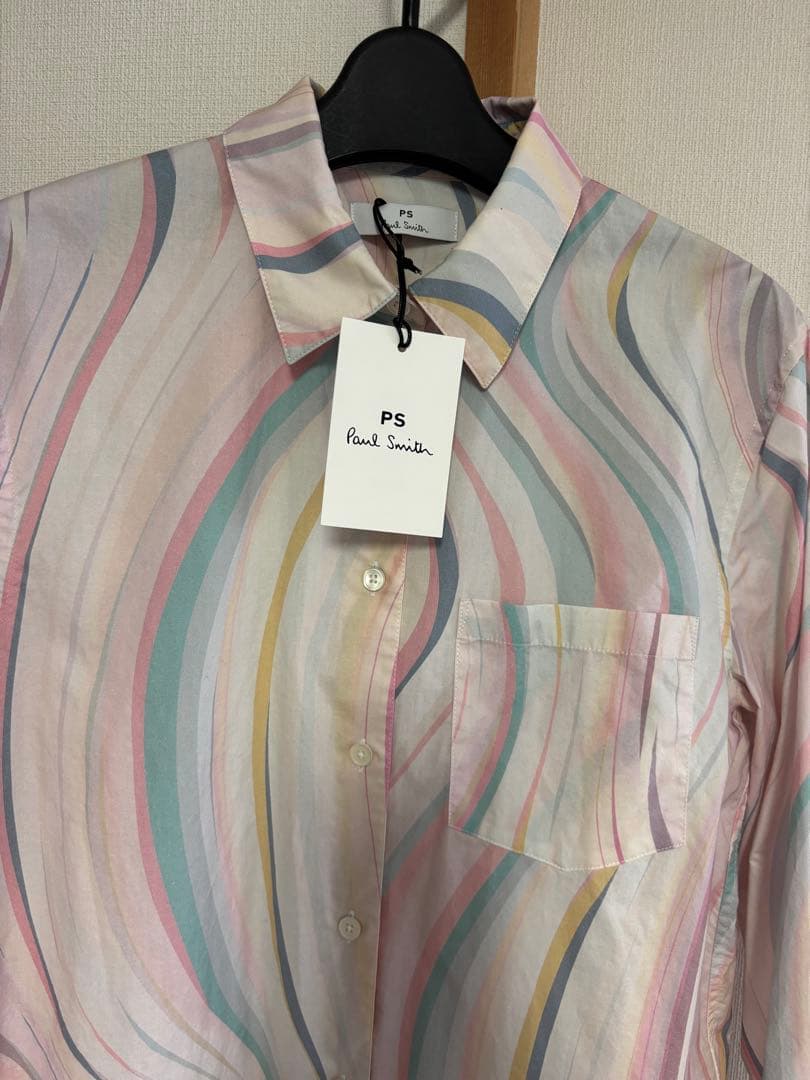 Paul Smith スワールストライプ長袖シャツ　ブラウス　レディースM