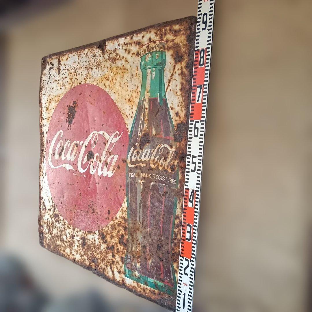 52.Coca-Cola ヴィンテージ広告看板 約 縦90センチ、横90センチ