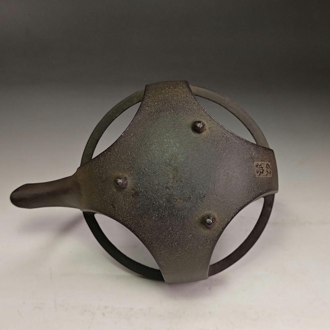 イ990 銚子『人間国宝　高橋敬典』『七宝形　銚子　共箱』茶道具　酒器　鉄製