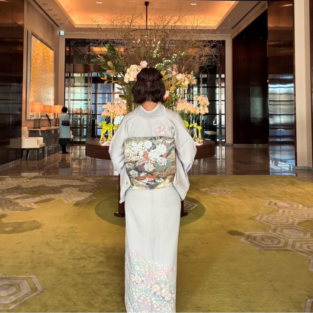 訪問着３点辻が花　卒業式　入学式　お宮参り【訪問着、袋帯、帯締め】