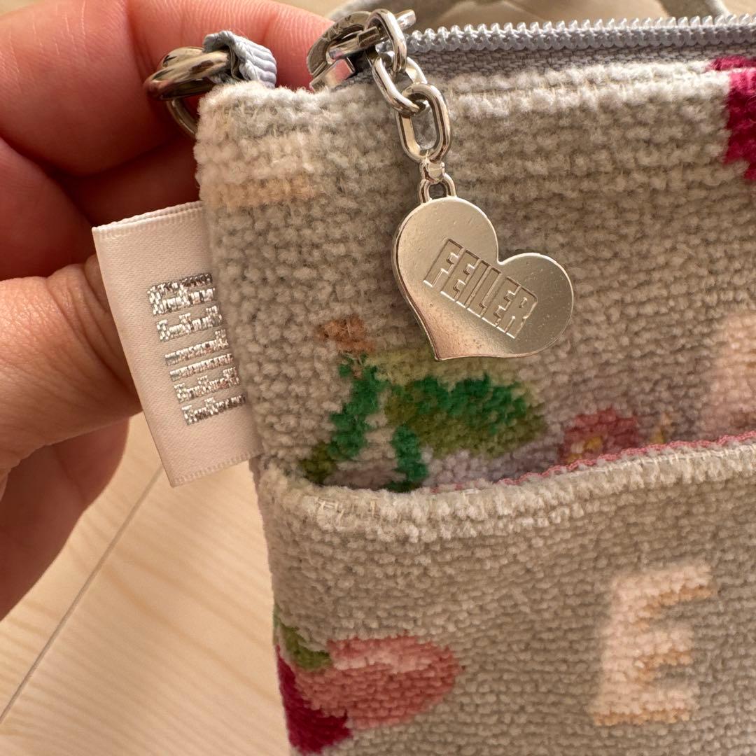 FEILER チェリー　スマホショルダーバッグ　キープスマイリング　チェリー