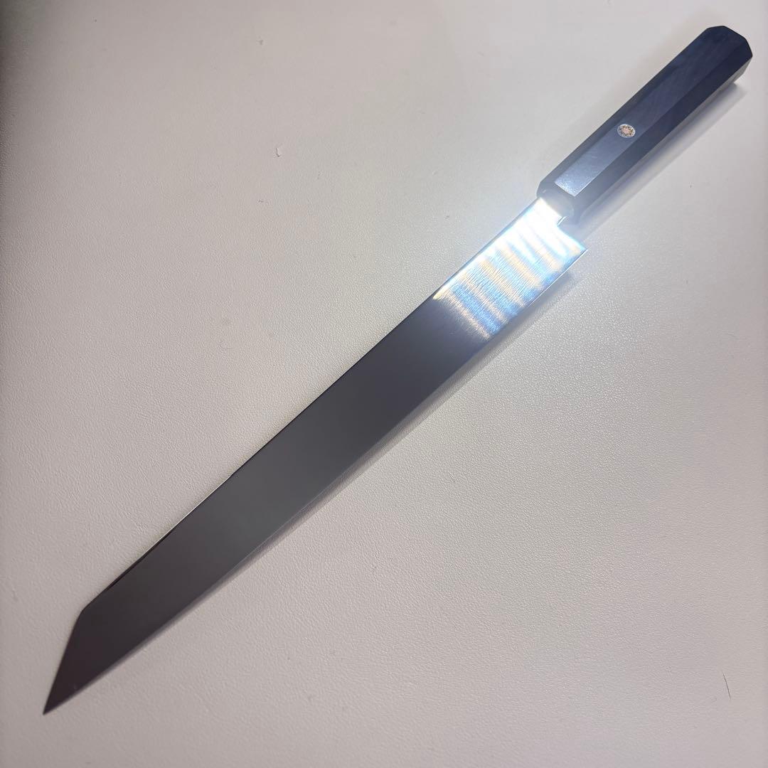 【特価限定】270mm 切付柳刃包丁 鏡面　黒檀八角柄 刺身包丁 「全鋼」'ᙀ