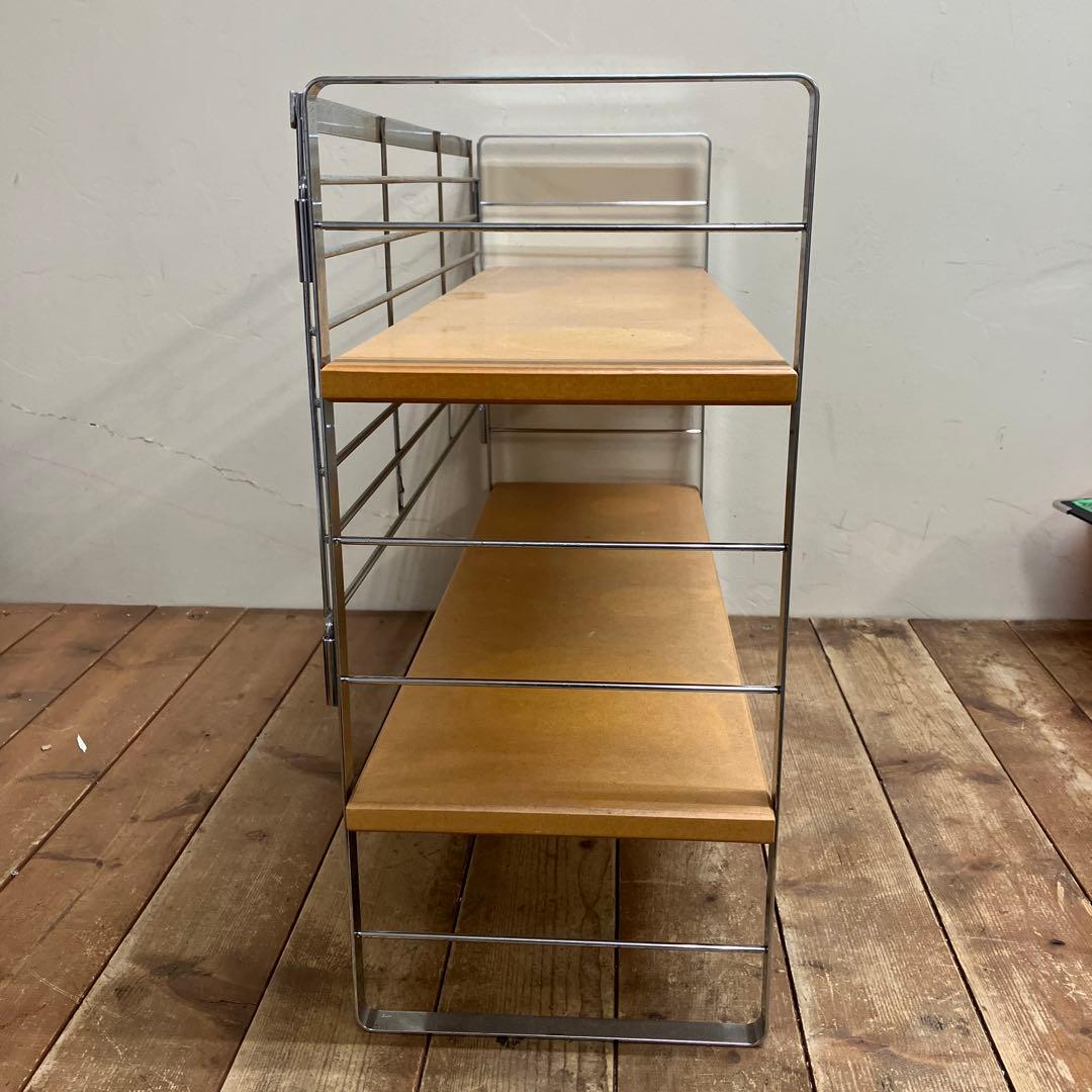 A-2 昭和レトロ ヴィンテージ アイアンラック 2段 シェルフ メタルフレーム