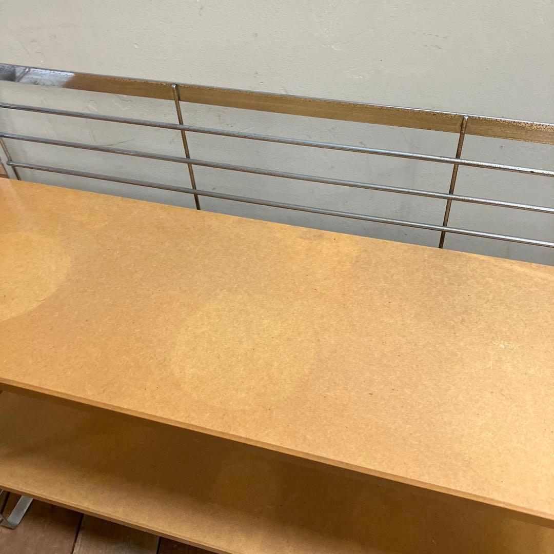 A-2 昭和レトロ ヴィンテージ アイアンラック 2段 シェルフ メタルフレーム