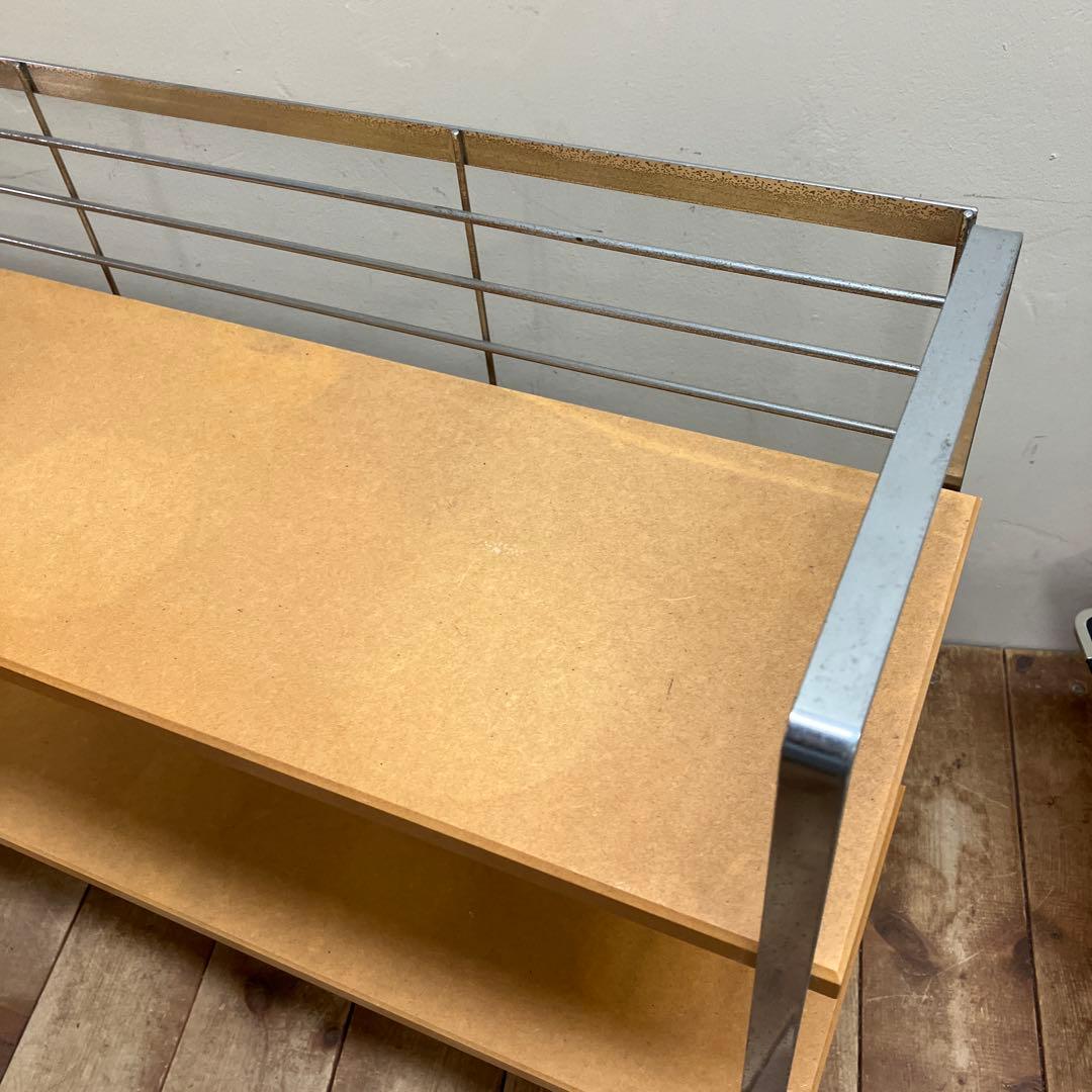 A-2 昭和レトロ ヴィンテージ アイアンラック 2段 シェルフ メタルフレーム