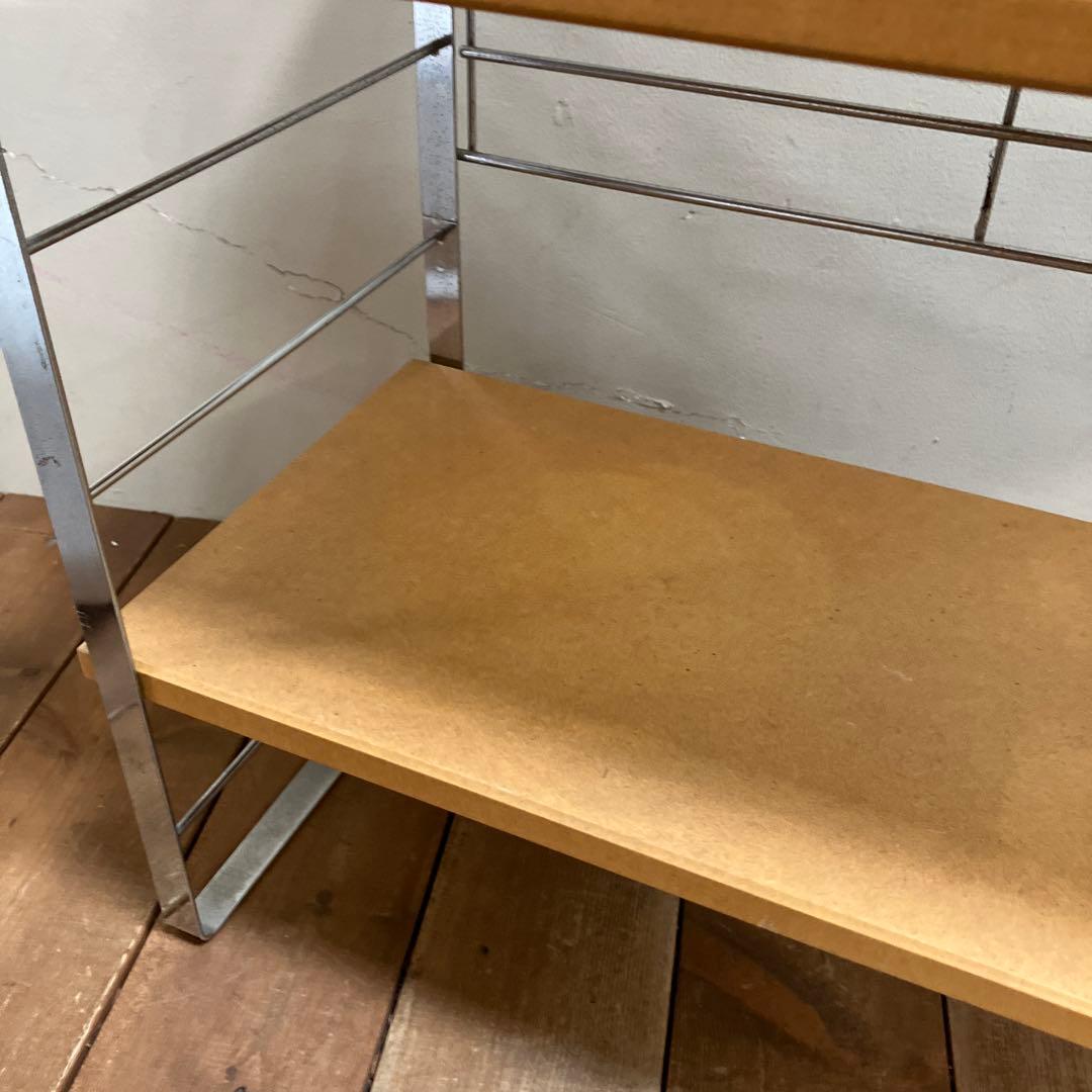 A-2 昭和レトロ ヴィンテージ アイアンラック 2段 シェルフ メタルフレーム