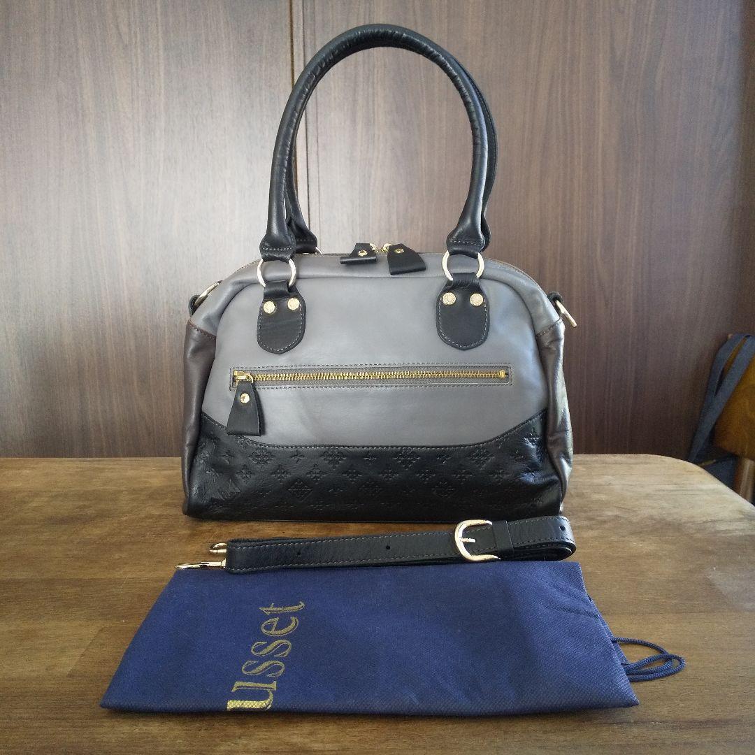 未使用 ラシット軽量レザーショルダーボストン肩掛けバッグ本革2WAY