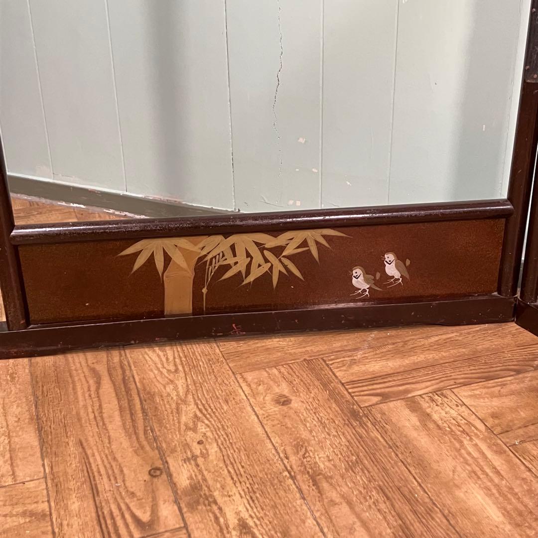 【昭和レトロ】衣桁　衣紋掛け　着物掛け　スズメ模様