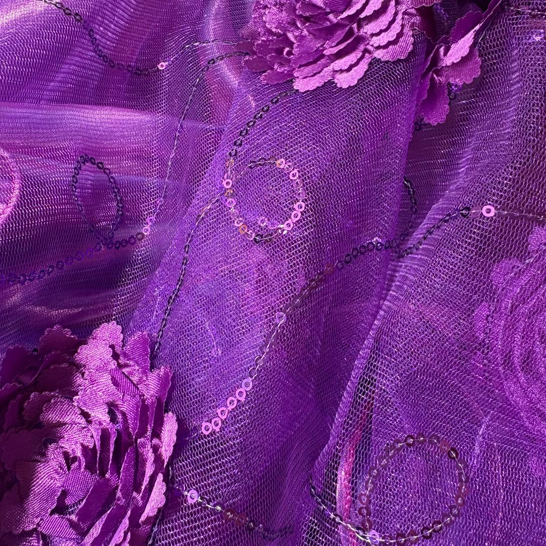 社交ダンス スカート 衣装 紫 パープル ドレス