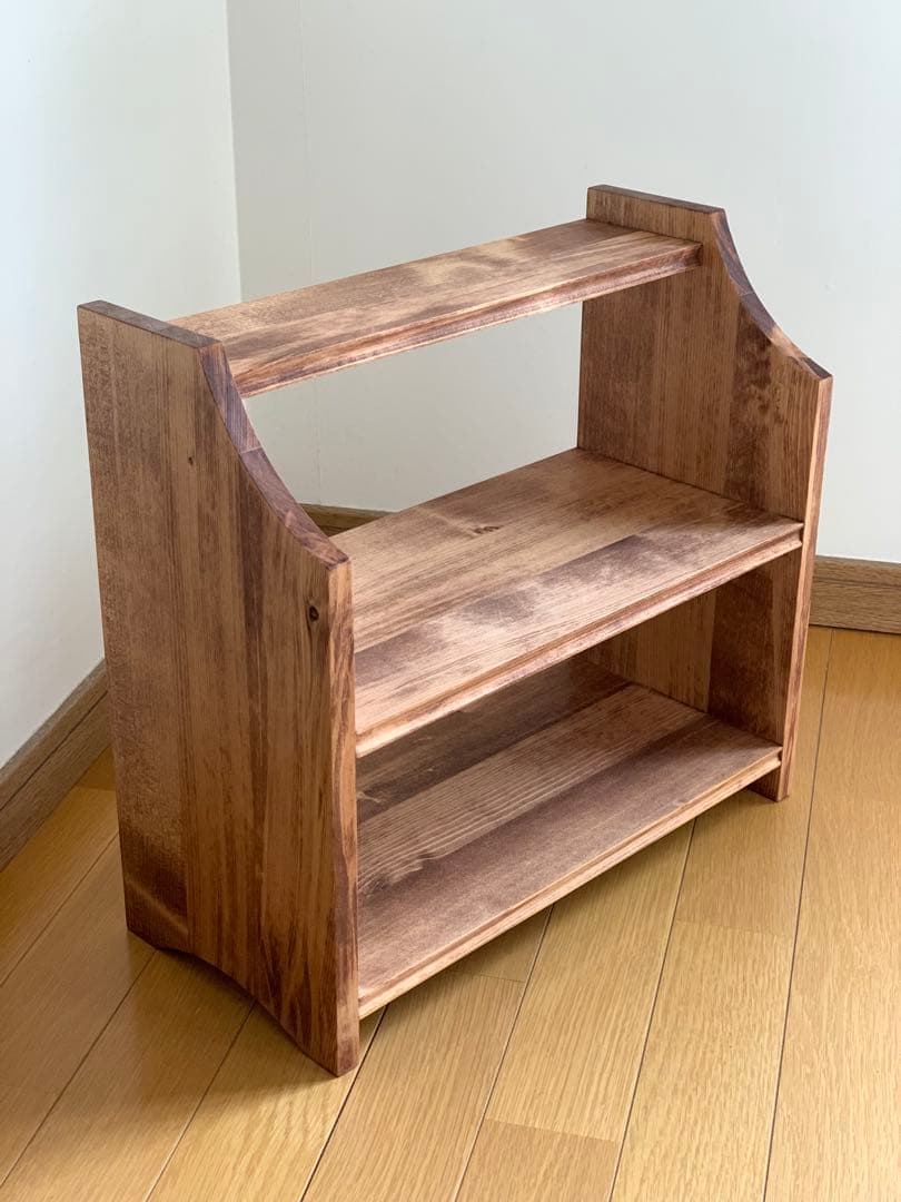 【無垢材】L型カフェシェルフ　クラシック　アンティーク　キッチンラック