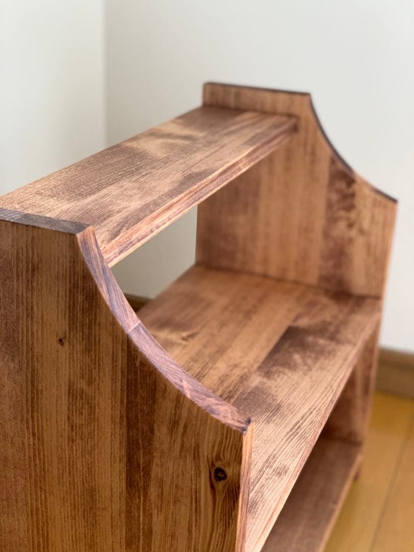 【無垢材】L型カフェシェルフ　クラシック　アンティーク　キッチンラック