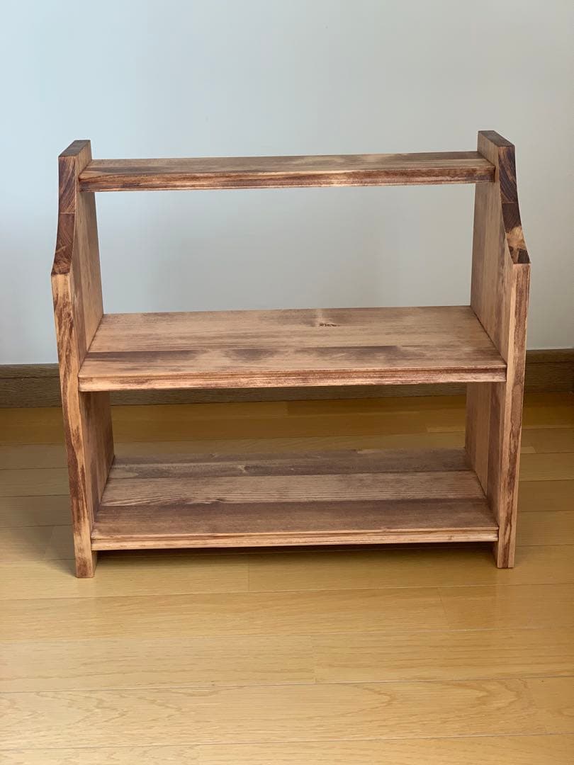 【無垢材】L型カフェシェルフ　クラシック　アンティーク　キッチンラック