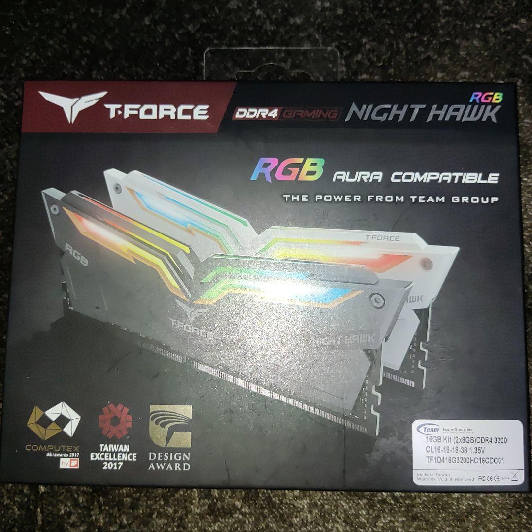 NIGHT HAWK RGBメモリ8GBx2枚 DDR4 3200MHz