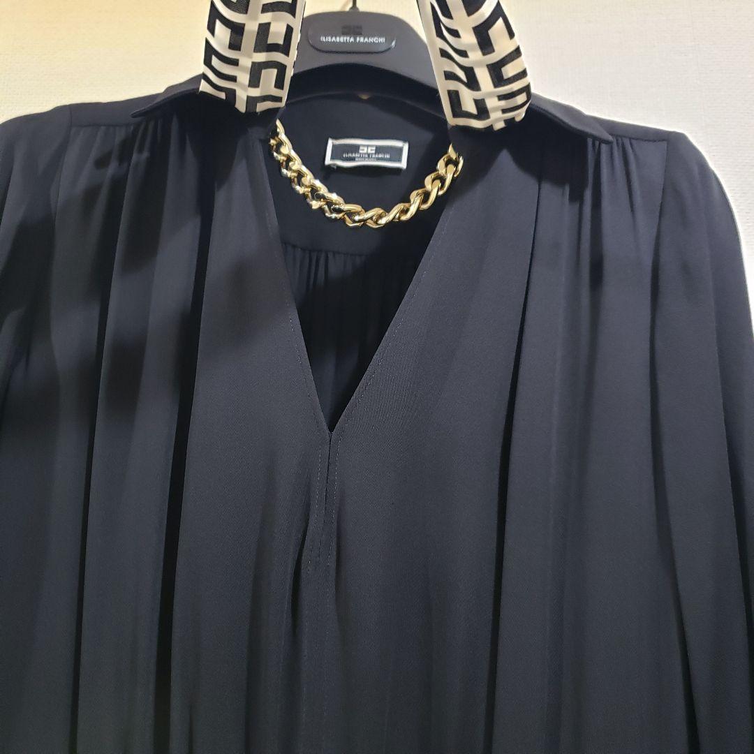 エリザベッタフランキ　ワンピース　シュミーズドレス　スカーフ　ボウタイ