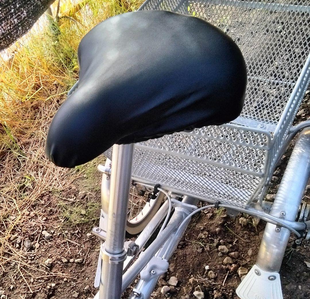 直接引き取り限定 ブリジストン三輪自転車 シルバー 大型後ろカゴ付き 前かご付き