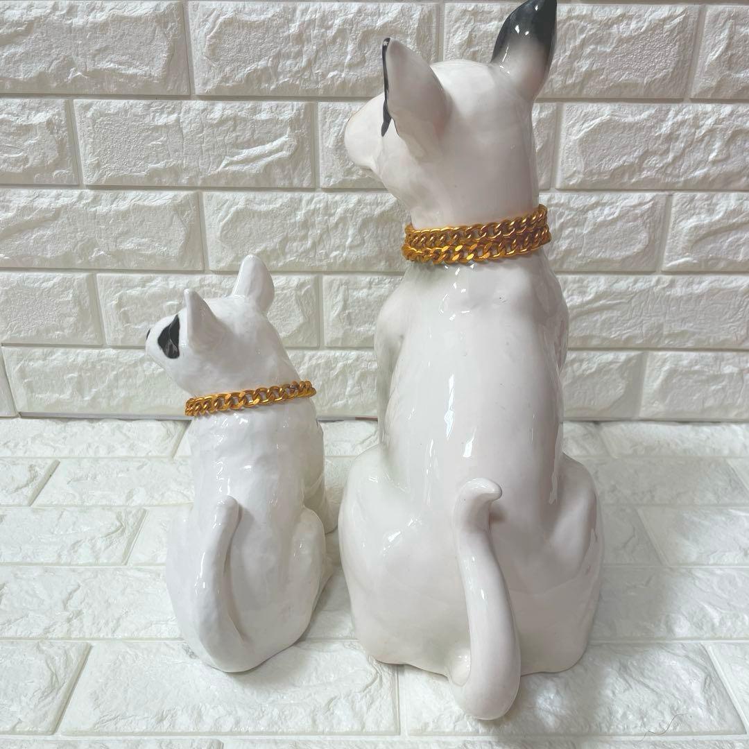 ブルテリア 犬 オブジェ 置物 加藤工芸 玄関 犬置物 陶器