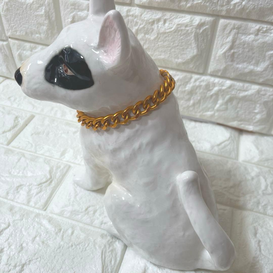 ブルテリア 犬 オブジェ 置物 加藤工芸 玄関 犬置物 陶器