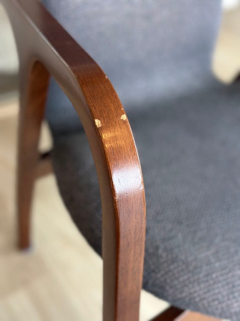 【天童木工】アントラー アームチェア ダイニングチェア　チーク×ダークグレー