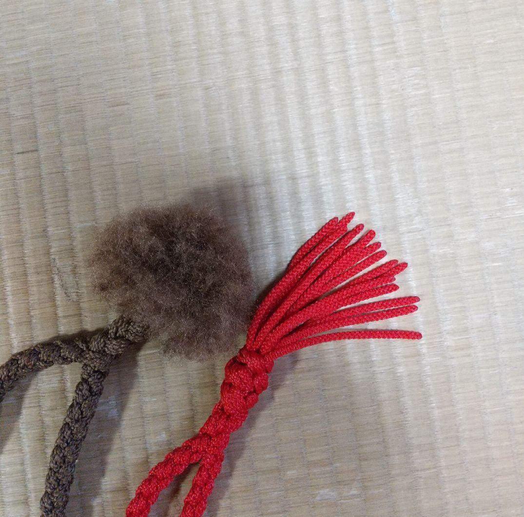 法螺貝　袋　大　黒　七宝編み