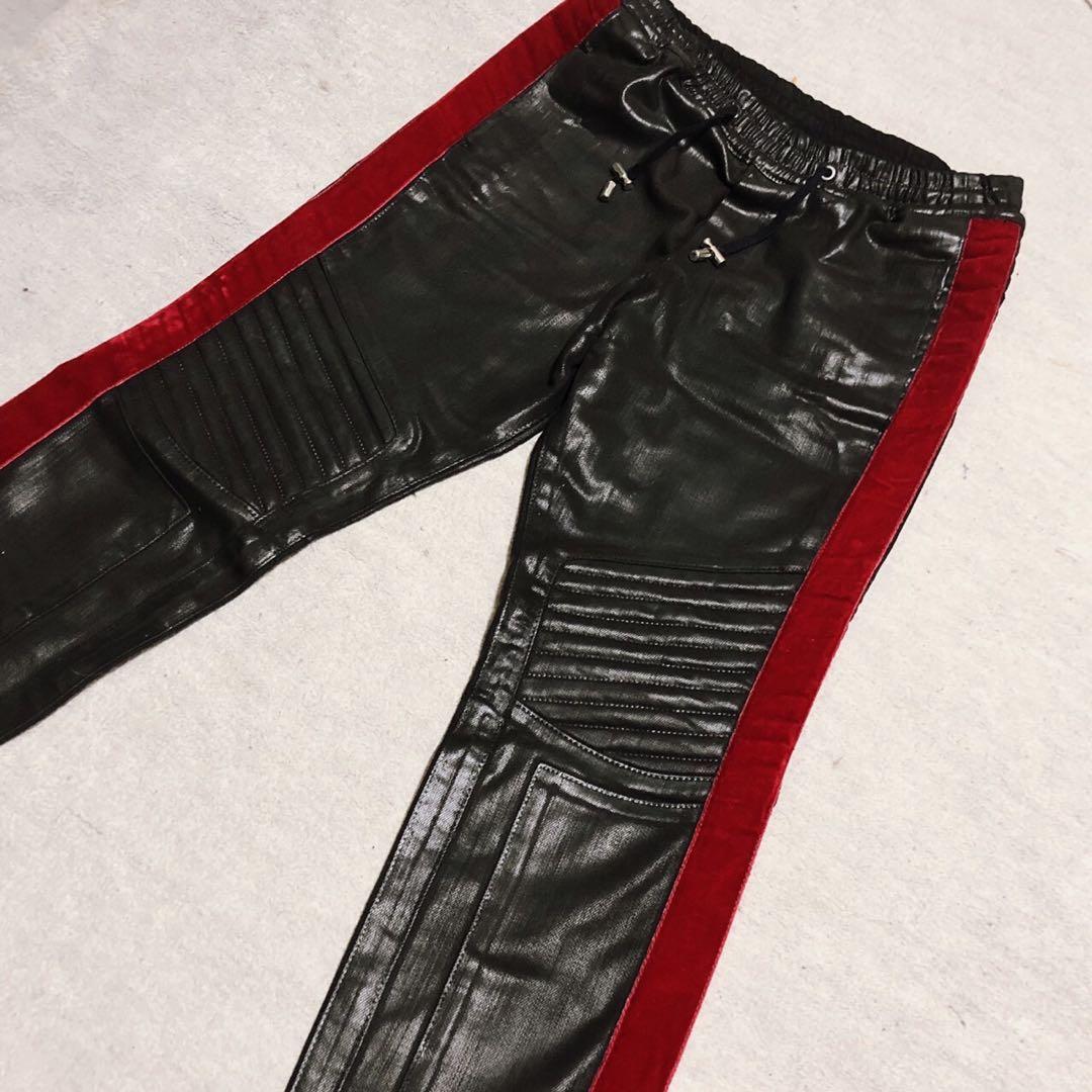 バルマン BALMAIN サイドラインバイカーデニム　サイズM