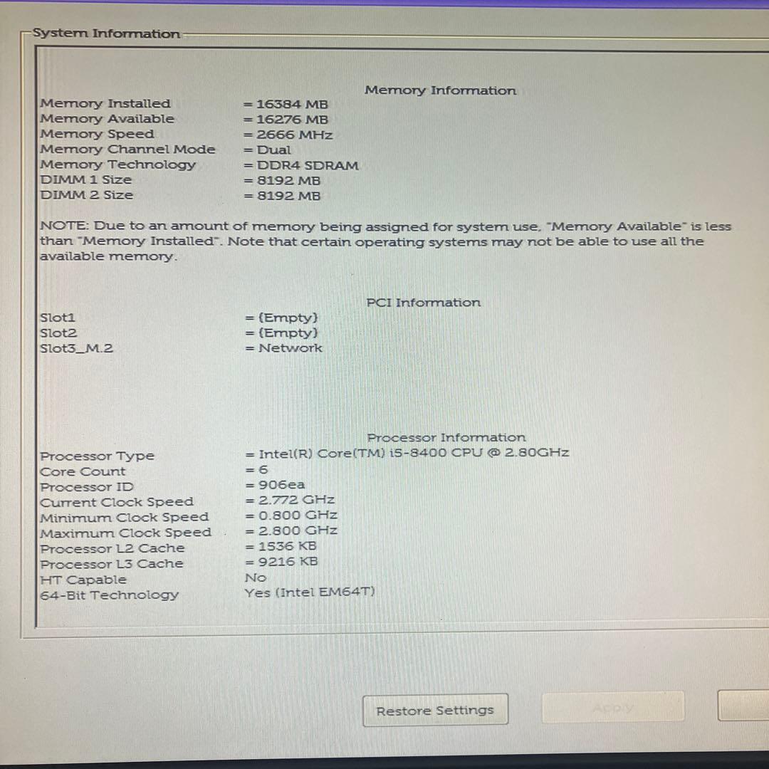 8世代！Core i5！DELL Vostro3470本体のみジャンク品