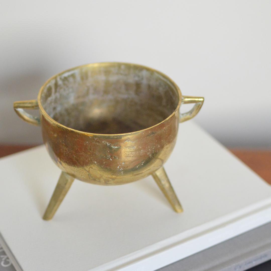 北欧ヴィンテージ 真鍮の小物入れ　プランターケース