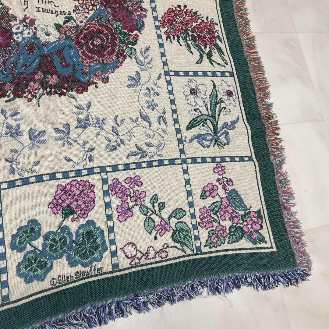 花　マルチカバー　ソファーカバー　ヴィンテージラグ　168x120