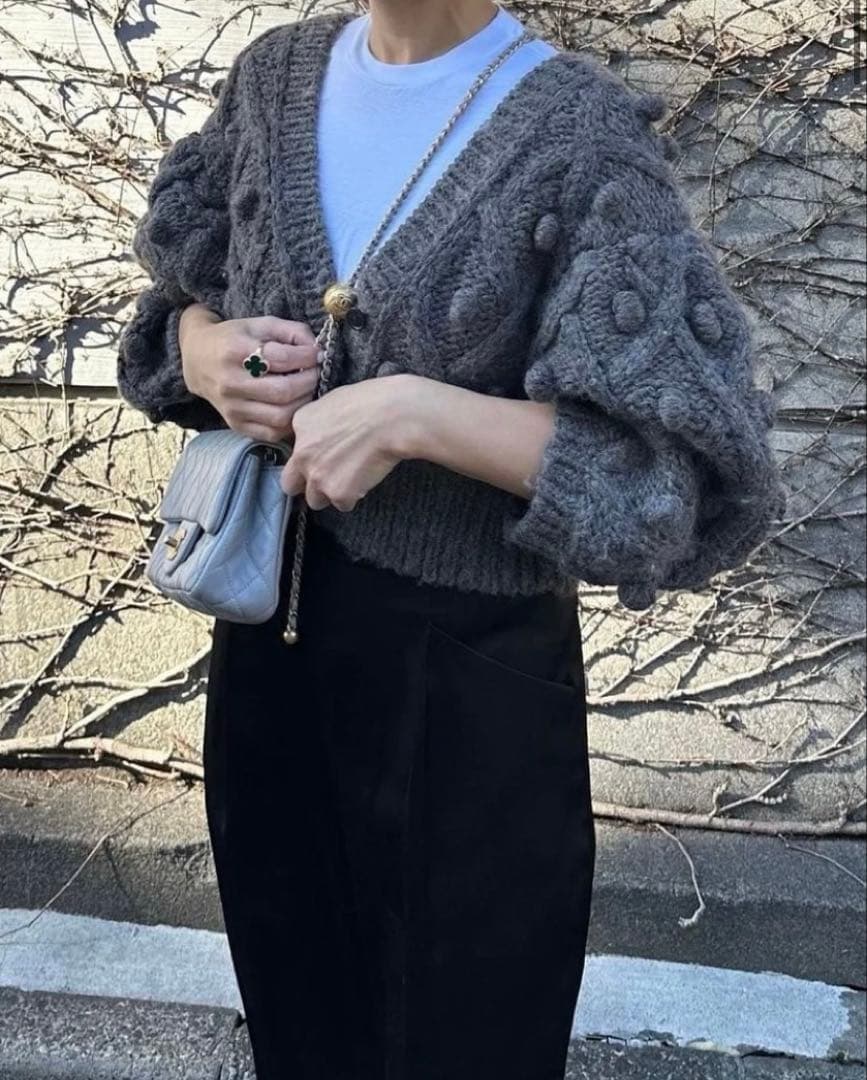 シーニュ cygne 手編みポンポンカーディガン Florent